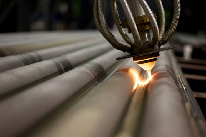 Boiler tube laser cladding